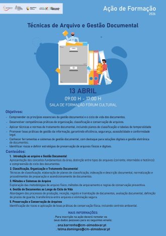 Ação de Formação – Técnicas de Arquivo e Gestão Documental