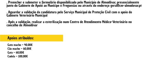 Campanha de Apoio à Esterilização de Animais de Companhia