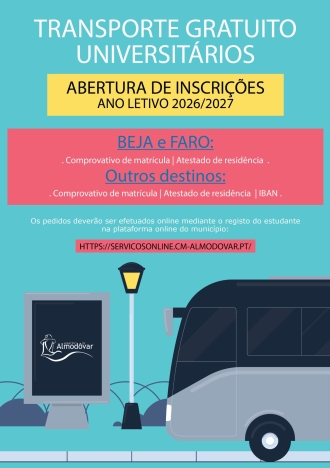 Transporte Gratuito de Universitários 2026/2027 – Abertura de Inscrições