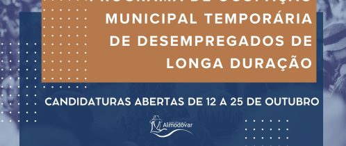 Município abre candidaturas ao Programa de Ocupação Municipal Temporária de Desempregados de Longa Duração para 2027